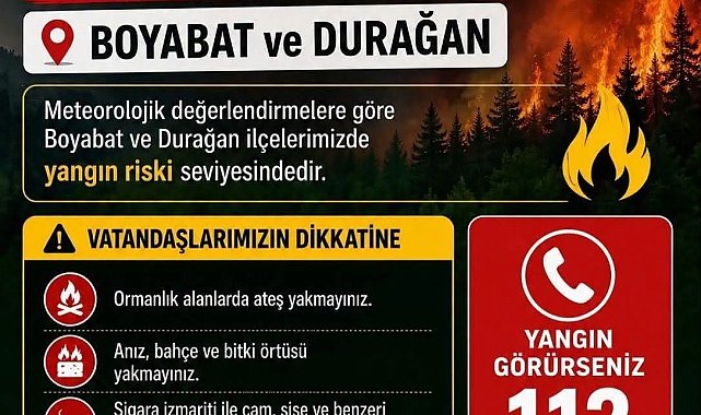 Sinop'ta iki ilçeye yüksek yangın riski uyarısı