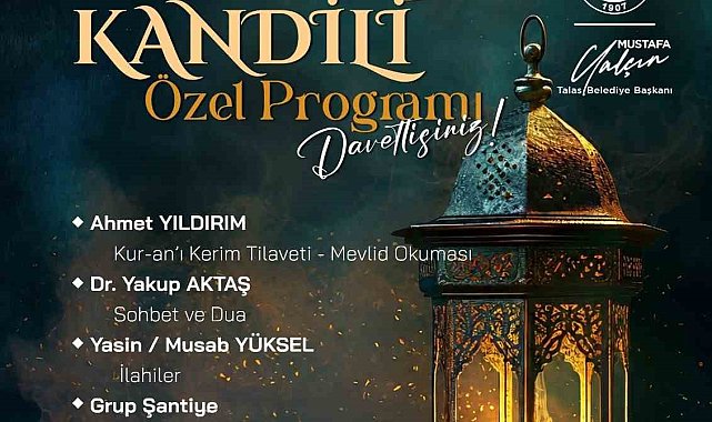 Talas'ta Mevlid Kandili özel programı