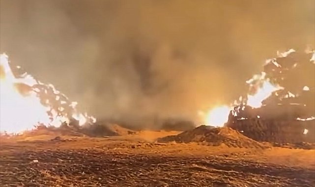 Tekirdağ'da 500 saman balyası kül oldu