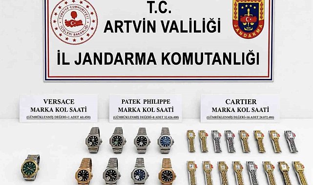 Ünlü markalara ait 56 milyonluk 25 adet kaçak kol saati gümrüğe takıldı