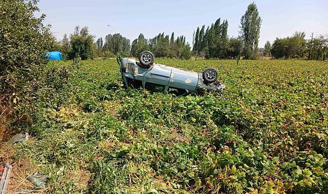 Virajı alamayan otomobil devrildi: 1 yaralı