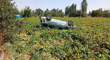 Virajı alamayan otomobil devrildi: 1 yaralı
