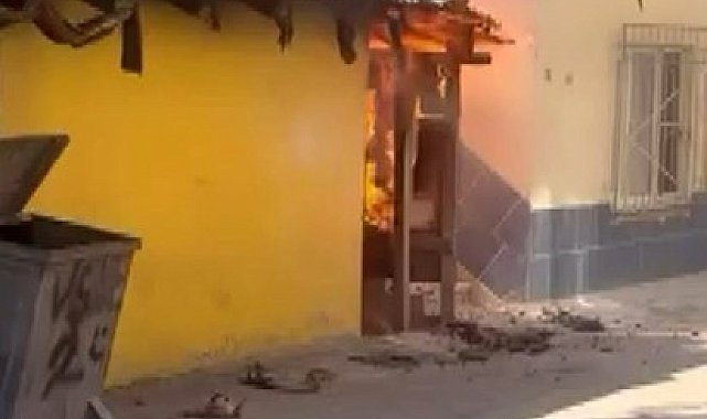 Yangına vatandaş müdahalesi kamerada