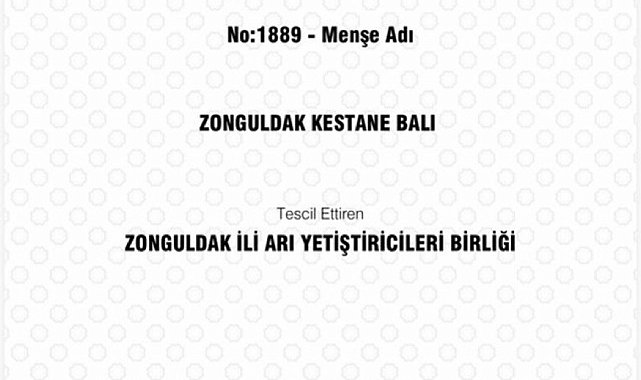 Zonguldak kestane balı coğrafi işaret tescili aldı