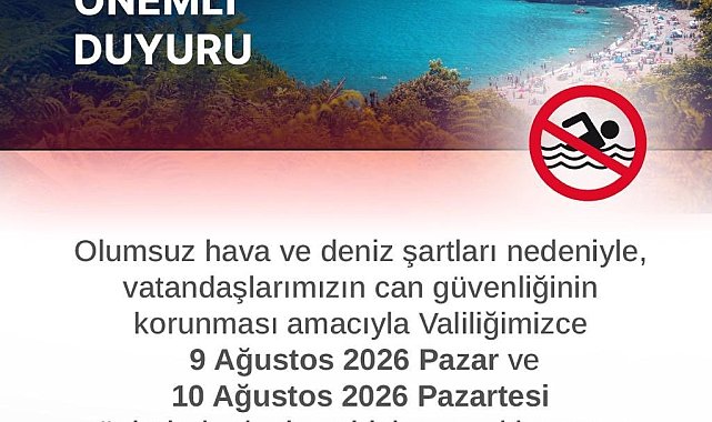 Zonguldak'ta 2 gün boyunca denize girmek yasaklandı