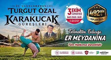 21. Uluslararası Turgut Özal Karakucak Güreşleri 3 ekimde düzenlenecek