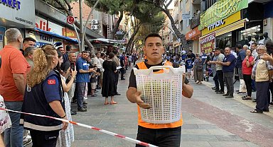 30 kiloluk kelterlerle kıyasıya yarıştılar