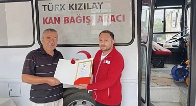38 kez kan bağışladı, altın madalyayla onurlandırıldı