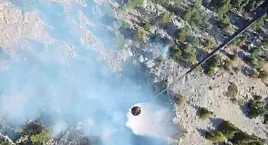 Akseki'de Gidengelmez Dağları bozuk ormanlık alanda yangın