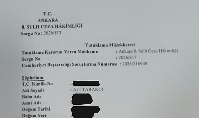 Ali Tarakcı "yanıltıcı bilgiyi alenen yayma" suçundan tutuklandı