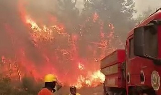 Antalya'da ekipler alevlerin arasında kalmaktan son anda kurtuldu
