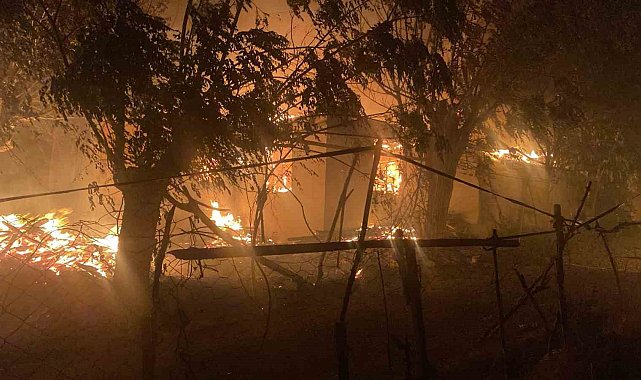 Antalya'da gece yarısı arazi yangını: 2 ev kullanılamaz hale geldi