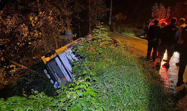 Artvin'de kamyon dere yatağına devrildi: 1 yaralı