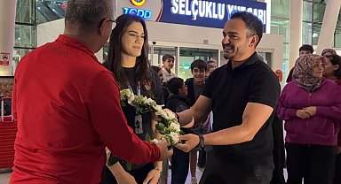 Avrupa ikincisi Konyalı sporcu coşkuyla karşılandı