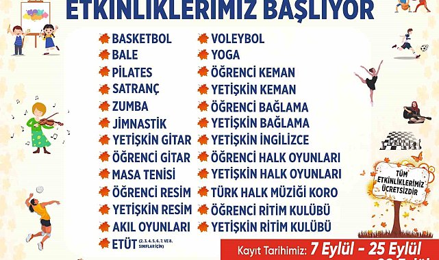 Aydın Büyükşehir Belediyesi Güz Dönemi etkinlikleri başlıyor