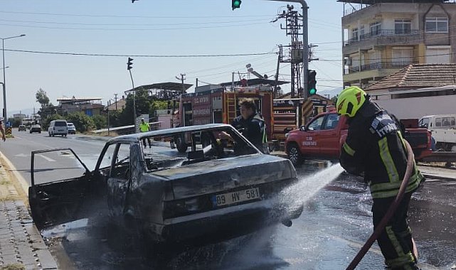 Aydın'da araç yangını