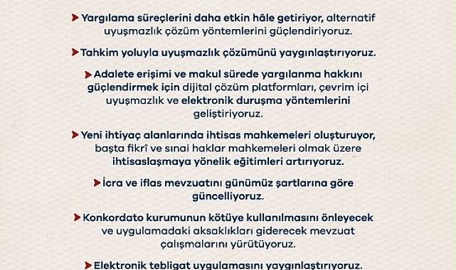 Bakan Gürlek: "Adalete erişimi kolaylaştıracak reformlarımızı kararlılıkla sürdüreceğiz"