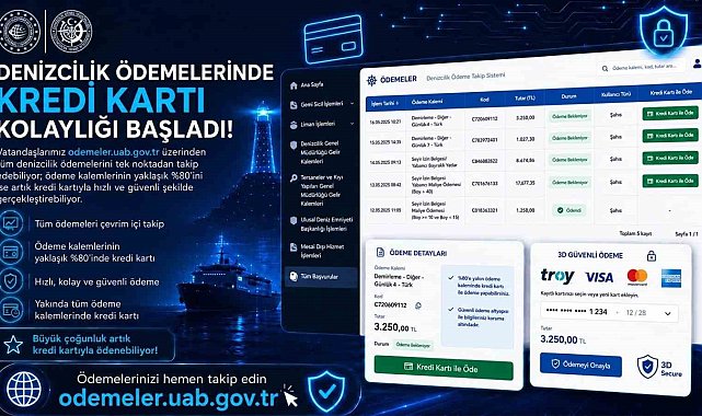 Bakan Uraloğlu: "Denizcilik ödemelerinin yaklaşık yüzde 80'i kredi kartıyla çevrim içi yapılabiliyor"