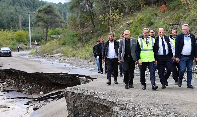 Başkan Alemdar afet mesaisi için Geyve'de... Sel tahribatının izleri siliniyor