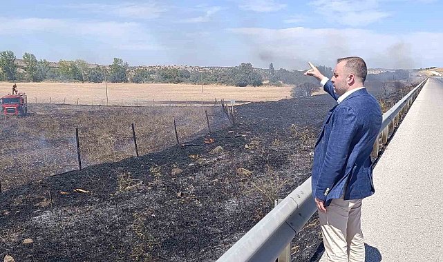 Başkan Yüksel yangını fark etti, itfaiyeyi sevk etti: Çiftlik alevlerden kurtarıldı