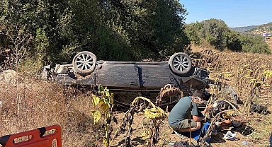 Bilecik'te otomobil tarlaya savruldu: 1 yaralı