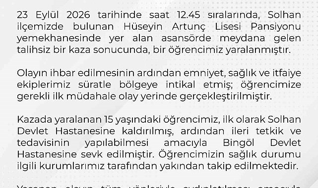 Bingöl Valiliği'nden asansör kazası açıklaması: "Adli ve idari inceleme başlatılmıştır"