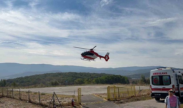 Bolu'da ambulans helikopter çocuk için seferber oldu
