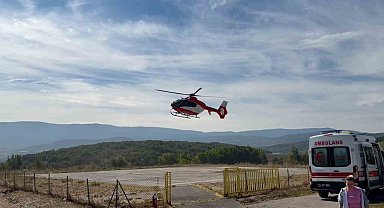 Bolu'da ambulans helikopter çocuk için seferber oldu