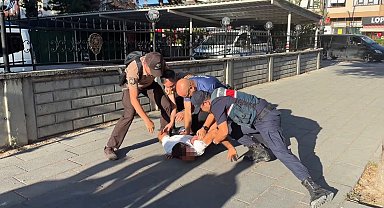 Bolu'da inşaatta başlayan kavga polis merkezi önünde devam etti