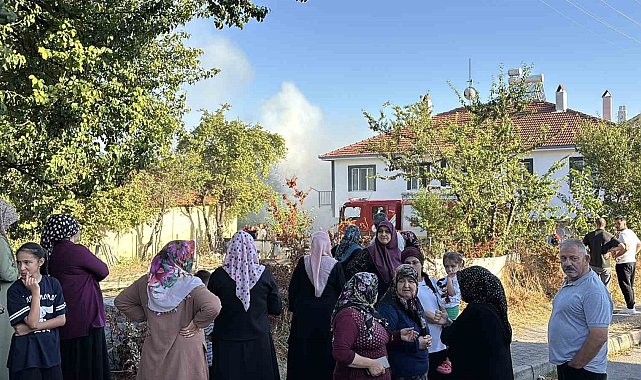Bolu'da otluk alanda çıkan yangın, 3 eve sıçradı