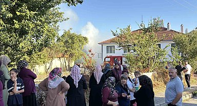 Bolu'da otluk alanda çıkan yangın, 3 eve sıçradı