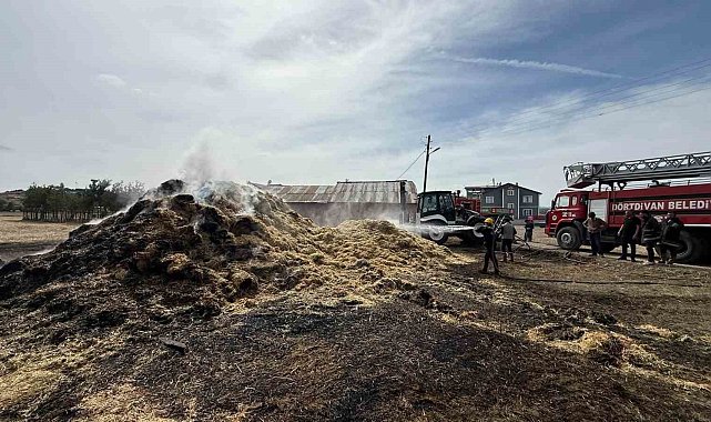 Bolu'da saman balyaları alev alev yandı: Traktör ve römork kullanılamaz hale geldi