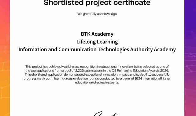 BTK Akademi QS Reimagine Education Awards 2026'da kısa listede