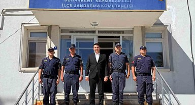 Buharkent Kaymakamı Haydaroğlu, İlçe Jandarma Komutanlığından brifing aldı