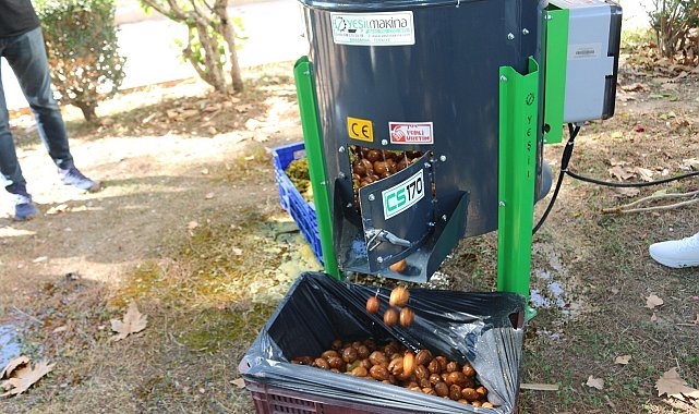 Büyükşehir'den Kemerli üreticilere ceviz soyma makinesi desteği