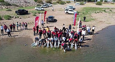 Çamgazi Baraj Göleti'ne 680 bin yavru sazan bırakıldı