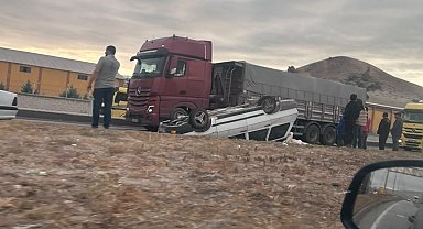 Çekici ile otomobil çarpıştı: 1 yaralı