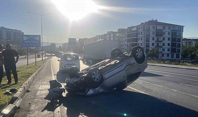 Çorum'da otomobil refüje çıkarak takla attı: 1 yaralı