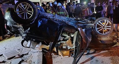 Defne'de takla atan otomobilin sürücüsü yaralandı