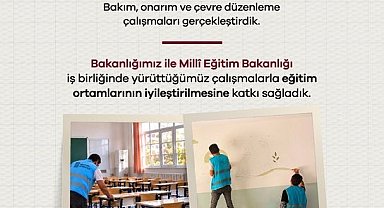 Denetimli serbestlik yükümlüleri ülke genelinde 2 bin 779 okulda bakım çalışmalarını tamamlandı