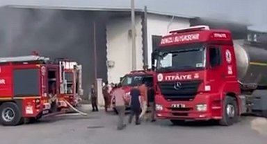 Denizli'de iş yeri yangını