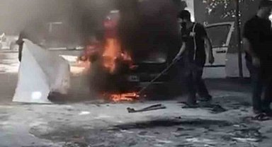 Elazığ'da otomobil alevlere teslim oldu