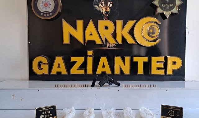 Gaziantep'te 3 kilo metamfetamin ele geçirildi: 1 gözaltı