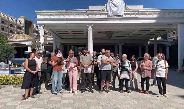 Grand Termal Otel çalışanlarının maaş ve tazminat protestosu sürüyor