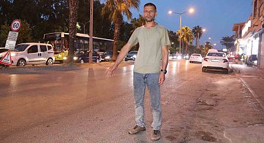 Halk otobüsünün açık kapısı bisikletliyi yere savurdu