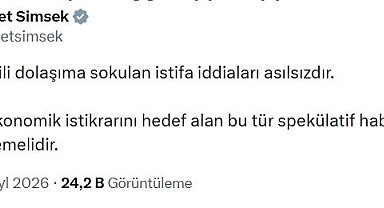 Hazine ve Maliye Bakanı Şimşek: "Şahsımla ilgili istifa iddiaları asılsızdır"