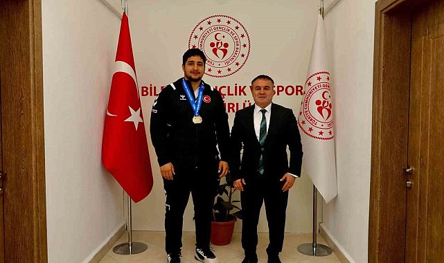 İl Müdürü Demir ile Avrupa şampiyonu Zaloğlu bir araya geldi