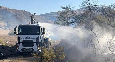 İliç'te tarım arazisinde çıkan yangın kontrol altına alındı