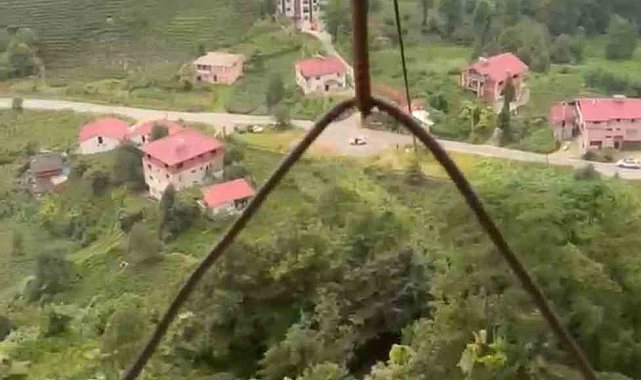 İlkel teleferikle 'heyecanlı' yolculuk