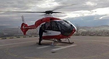 Kalp krizi geçiren vatandaş helikopter ambulansla Ankara Şehir Hastanesine sevk edildi